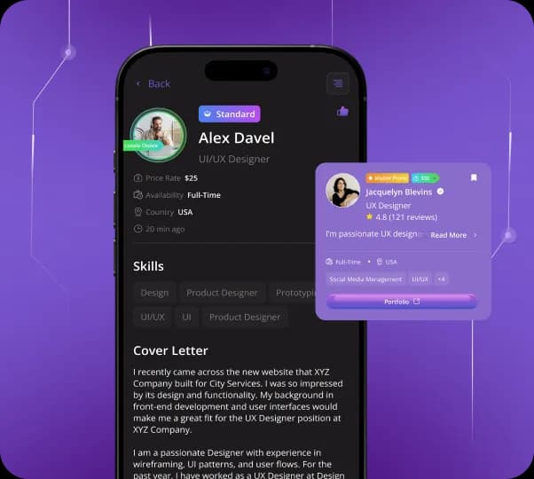 Smart talent matching algorithm connecting clients with freelancers
