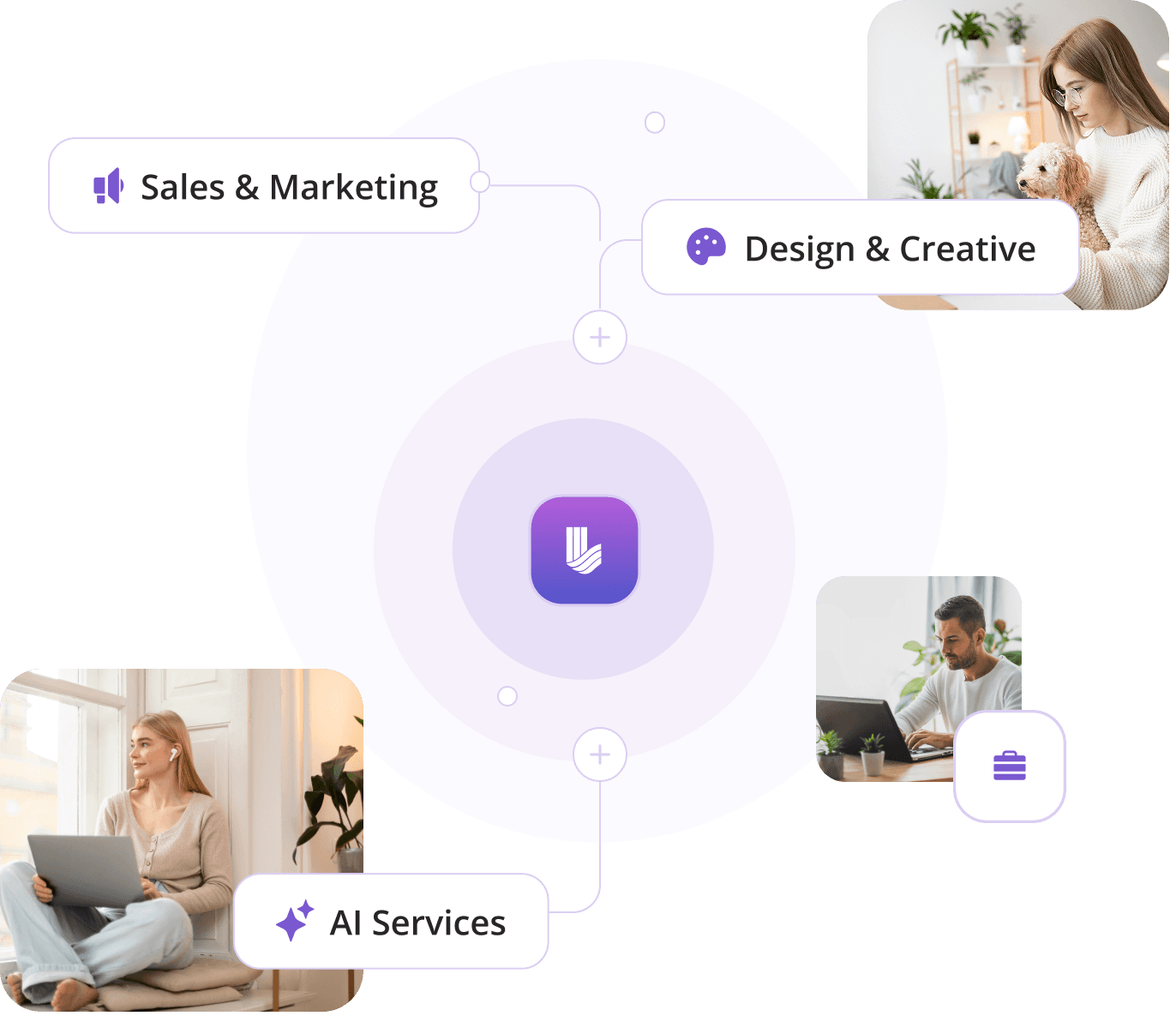 Loxala platform illustration showing freelance opportunities