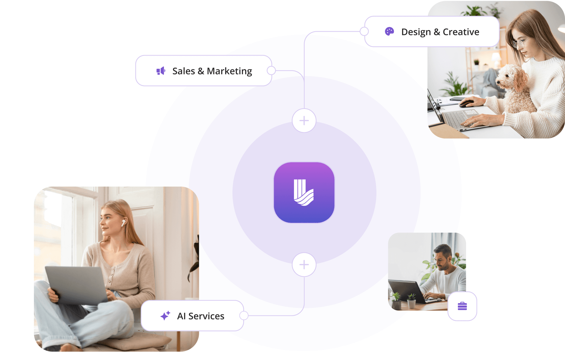 Loxala platform illustration showing freelance opportunities