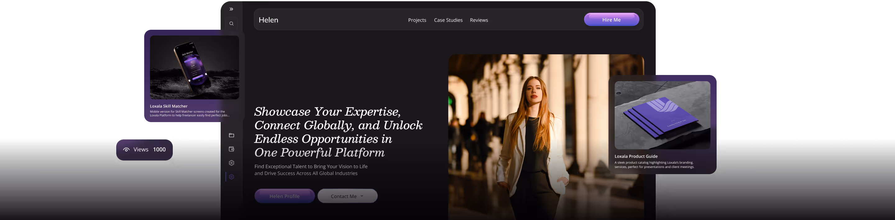 Loxala portfolio showcase for freelancers