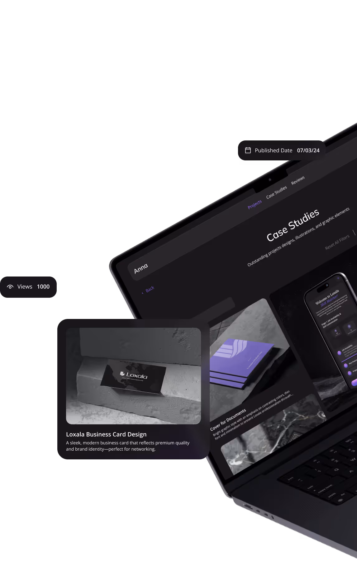Freelancer portfolio customization features on Loxala