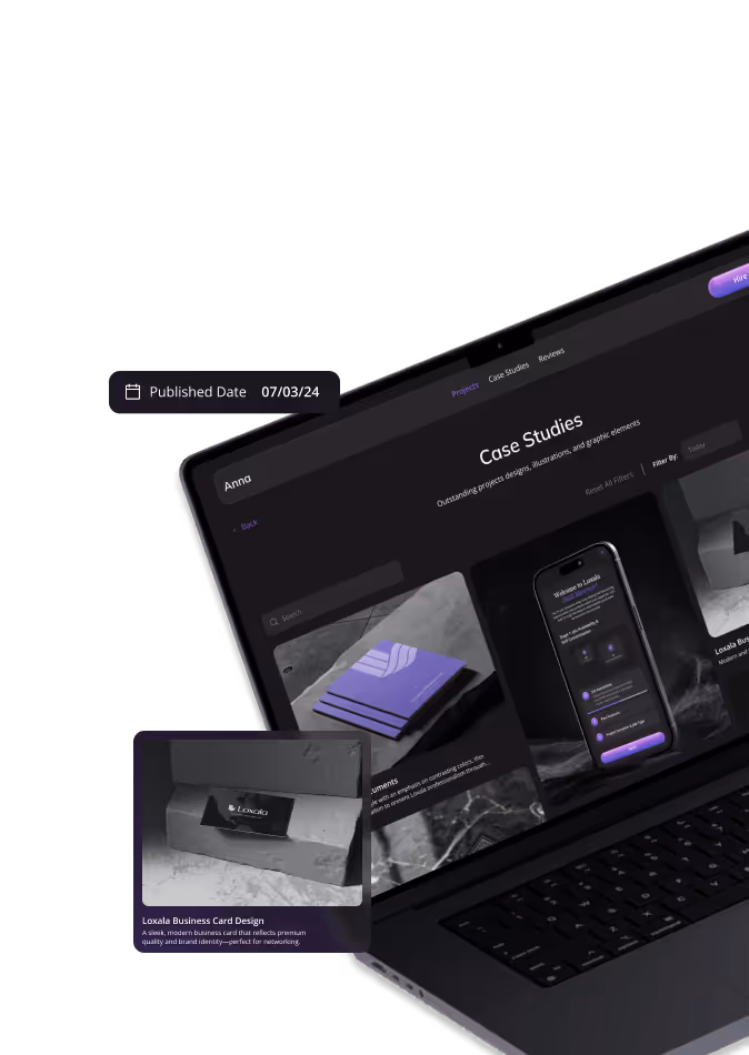 Freelancer portfolio customization features mobile