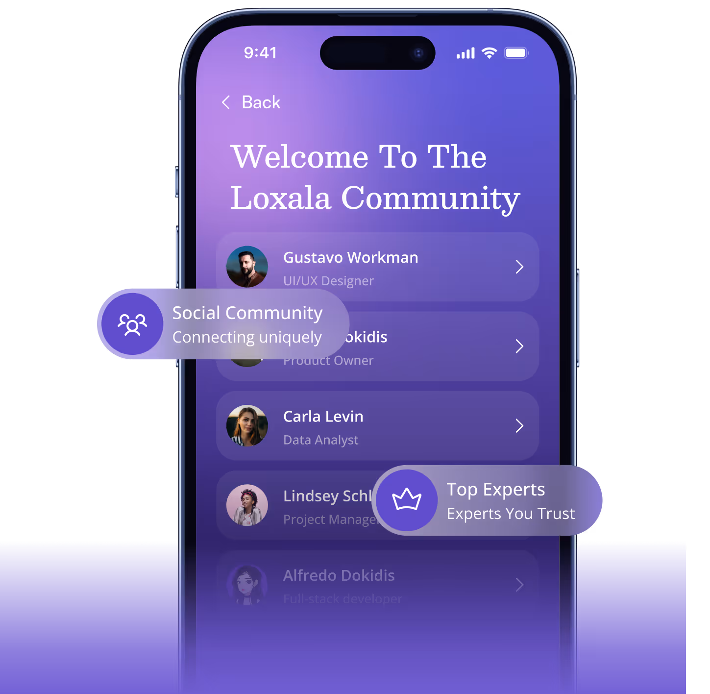 Loxala community app on mobile phone