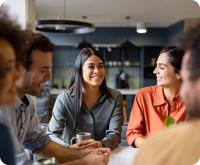 Professionals participating in community discussion